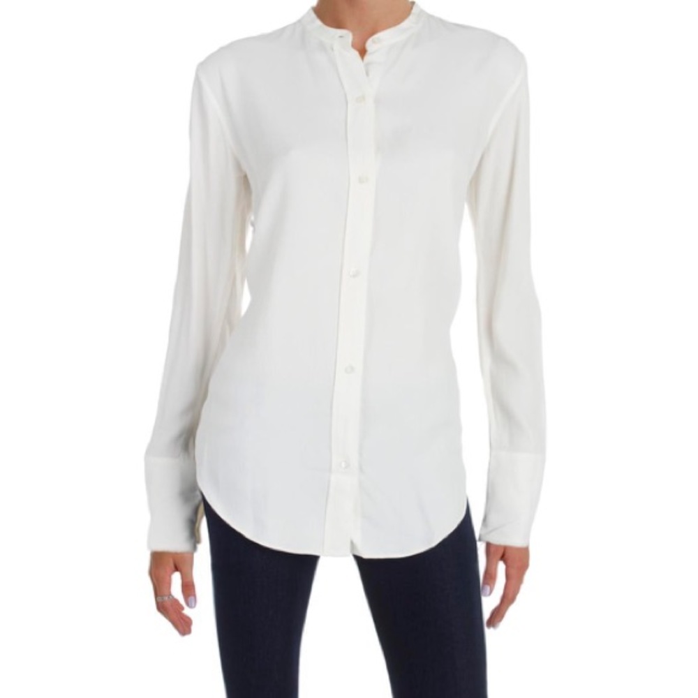 Helmut Lang Black Button Down Open Back Blouse Xs - image 8